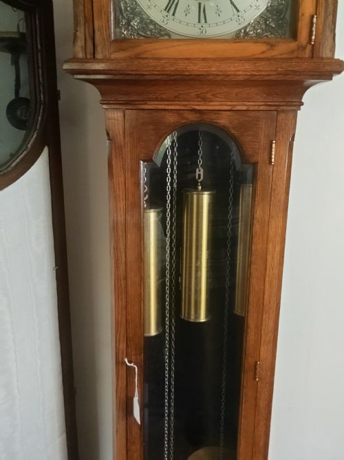 QUALITY QUARTER CHIMING SMALL GRANDFATHER LONGCASE CLOCK - ADDITIONAL PHOTO 3