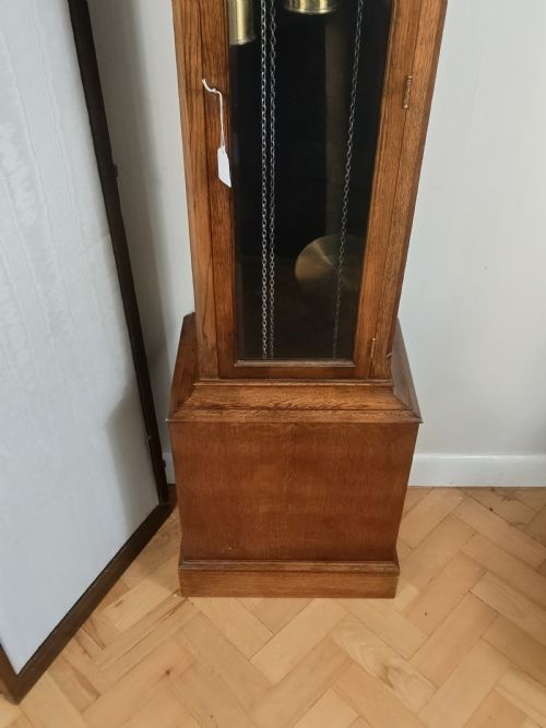 QUALITY QUARTER CHIMING SMALL GRANDFATHER LONGCASE CLOCK - ADDITIONAL PHOTO 4
