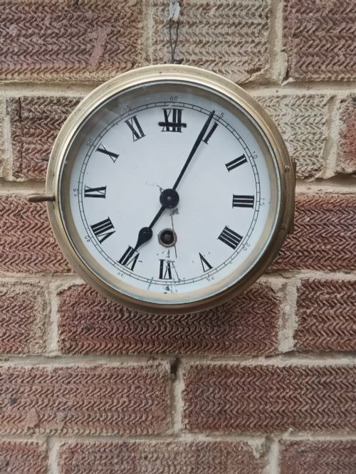 BRASS MARINE SHIPS WALL CLOCK