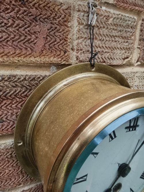 BRASS MARINE SHIPS WALL CLOCK - ADDITIONAL PHOTO 2