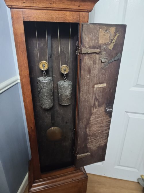 SMALL GEORGIAN MAHOGANY INLAID GRANDFATHER LONGCASE CLOCK - ADDITIONAL PHOTO 4