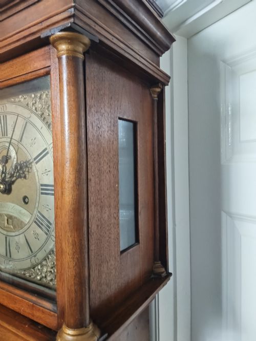 SMALL GEORGIAN MAHOGANY INLAID GRANDFATHER LONGCASE CLOCK - ADDITIONAL PHOTO 5