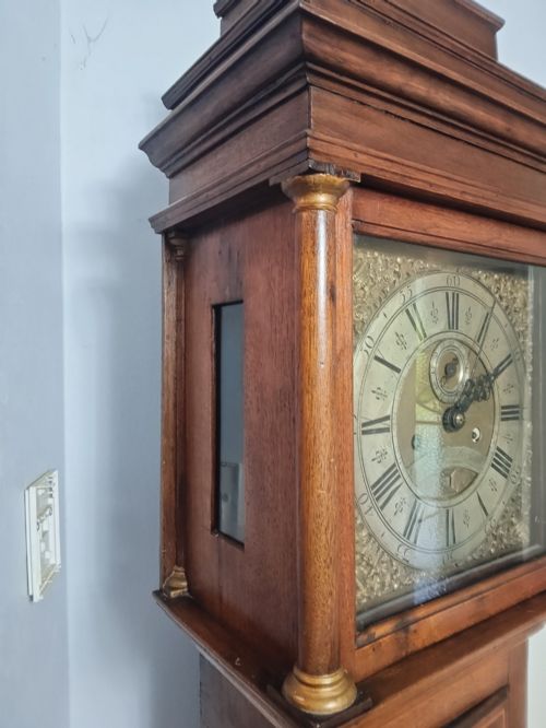 SMALL GEORGIAN MAHOGANY INLAID GRANDFATHER LONGCASE CLOCK - ADDITIONAL PHOTO 6