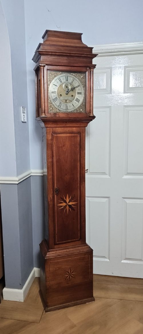 SMALL GEORGIAN MAHOGANY INLAID GRANDFATHER LONGCASE CLOCK - ADDITIONAL PHOTO 14