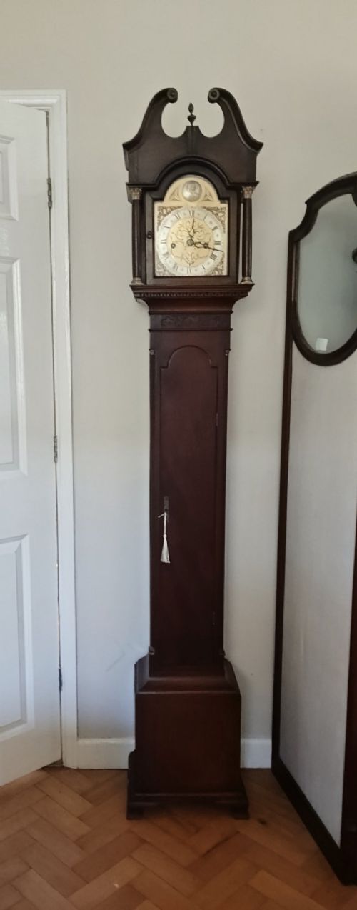 Mahogany Small Longcase Clock Slim & Elegant