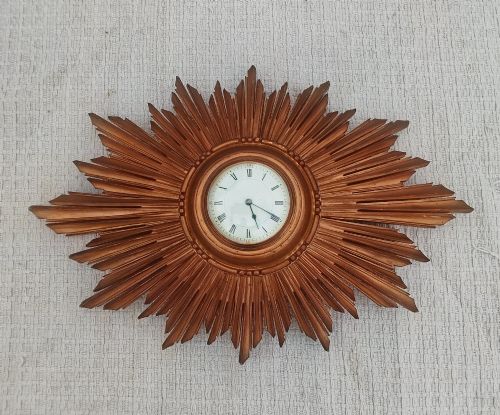 Early 20th Century Giltwood Star Burst Wall Clock