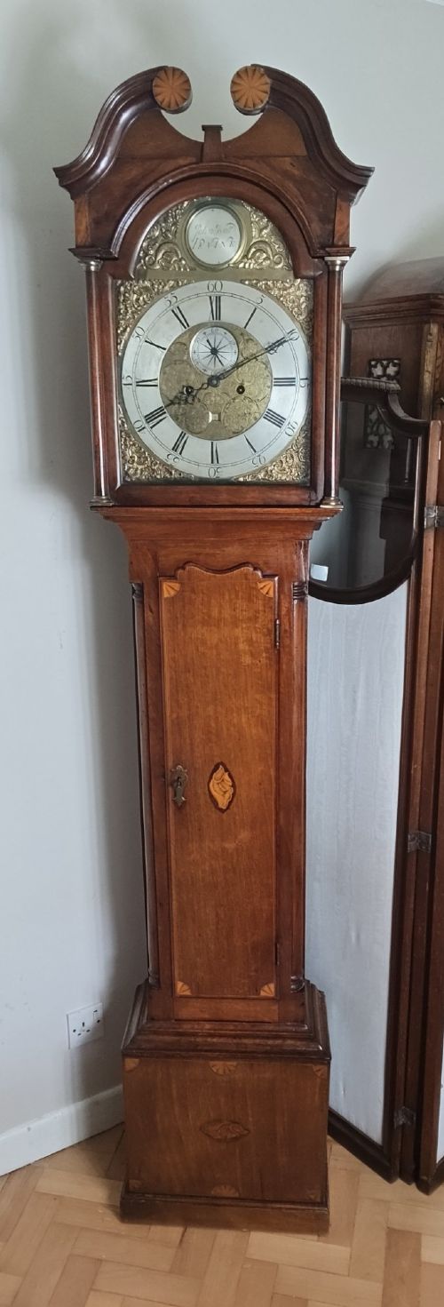 19thC Mahogany & Paterae Grandfather Longcase Clock 8 Day