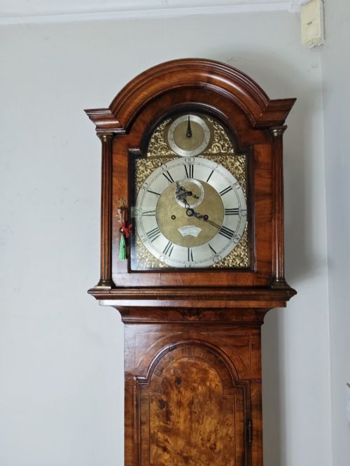 Early Georgian Burr Walnut Grandfather Longcase Clock