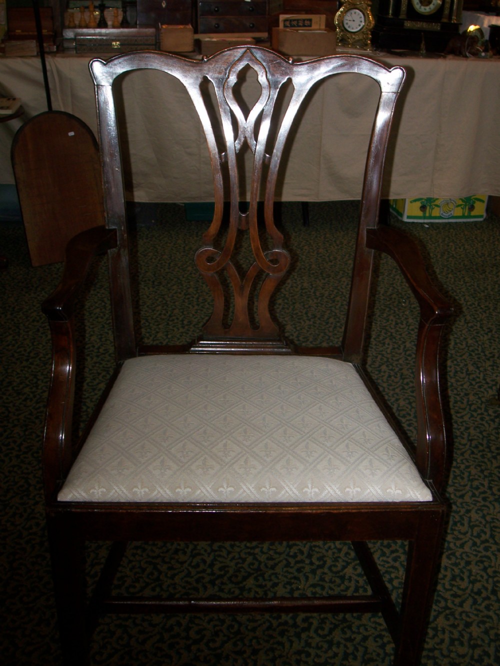 C19TH MAHOGANY CARVER CHAIR