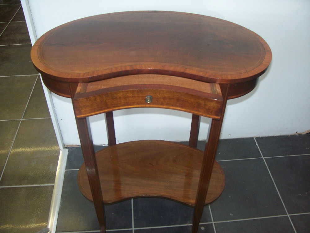 KIDNEY SHAPE OCCASIONAL TABLE WITH DRAWER