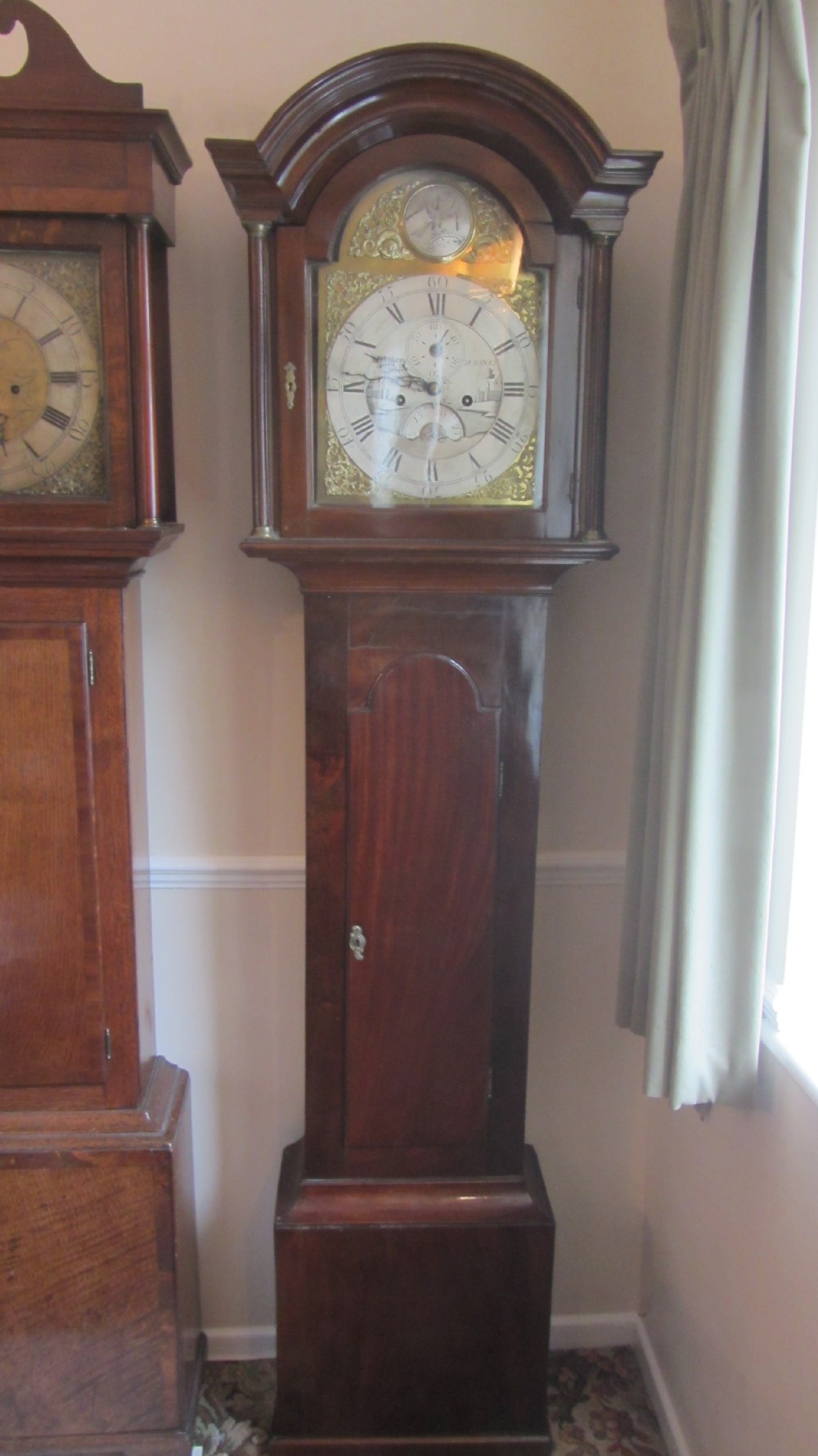 CIRCA 1771 JERSEY BRASS & SILVER DIAL LONGCASE 