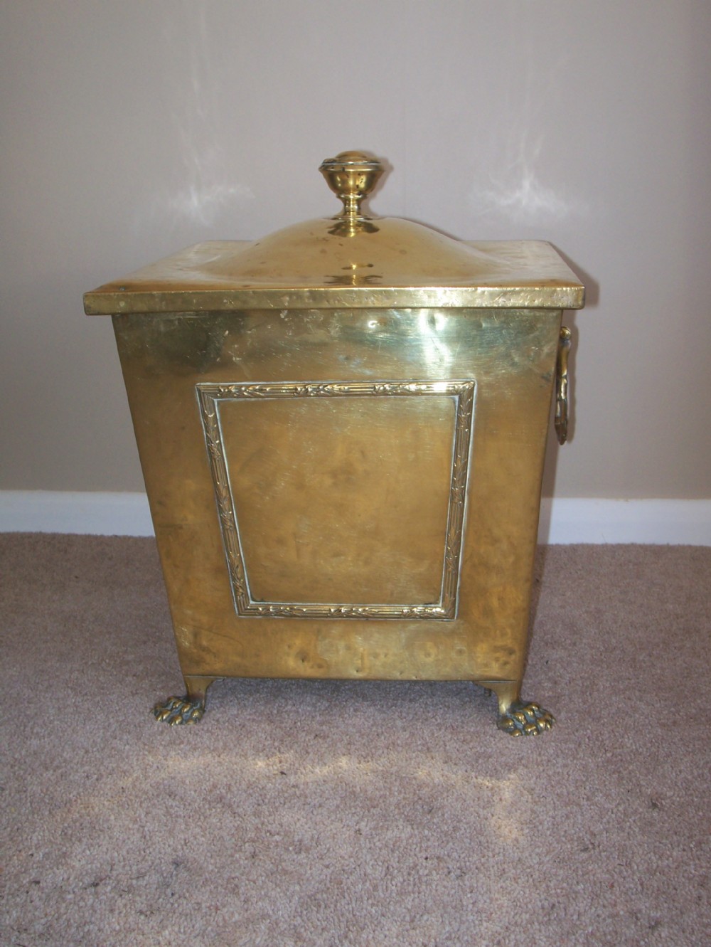 VICTORIAN BRASS LOG BIN
