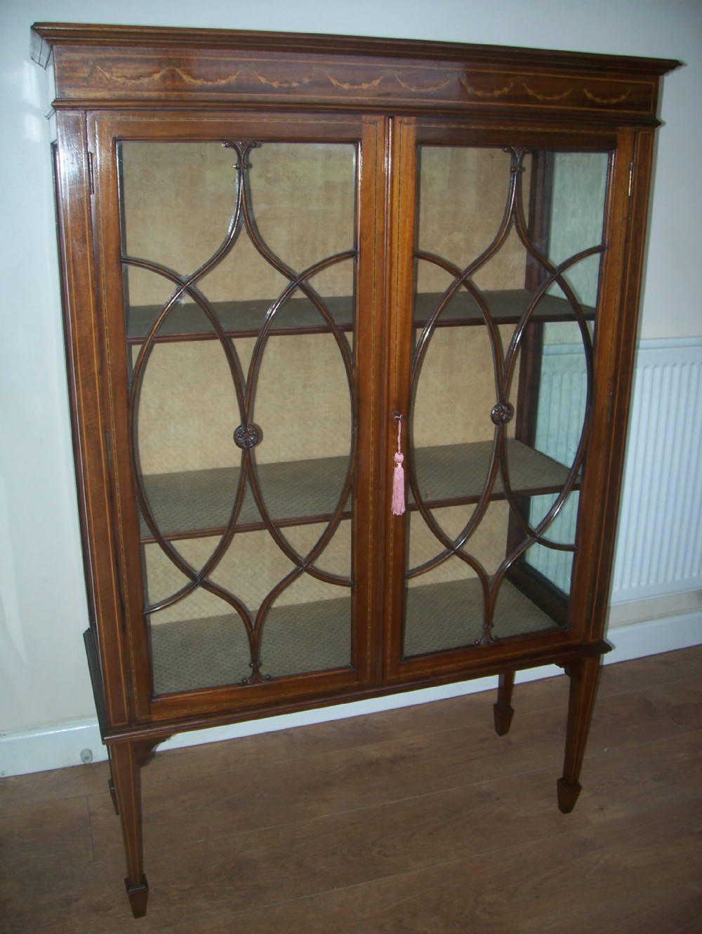 INLAID MAHOGANY DISPLAY CABINET