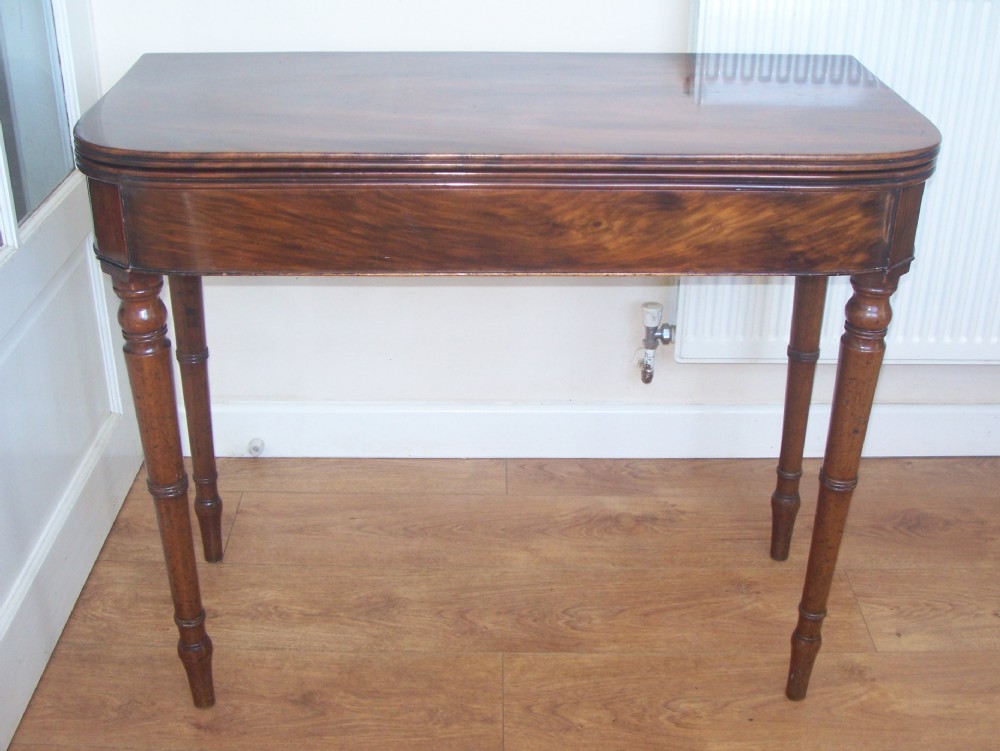 C19TH MAHOGANY FOLDOVER CARD TABLE