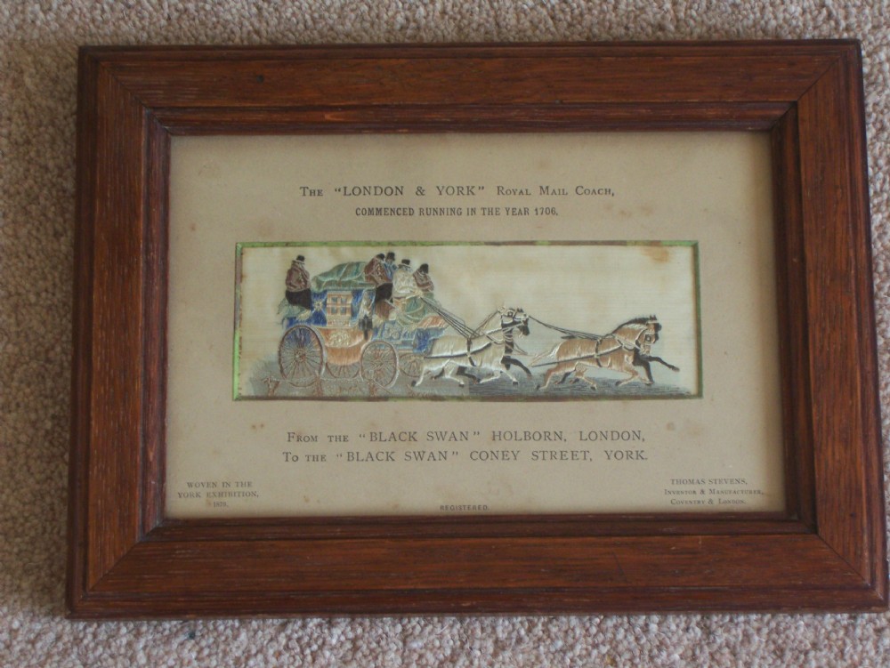 1879 OAK FRAMED STEVENGRAPH LONDON & YORK RM COACH