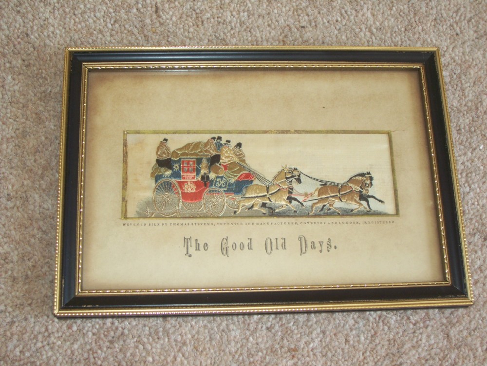 VICTORIAN STEVENGRAPH THE GOOD OLD DAYS