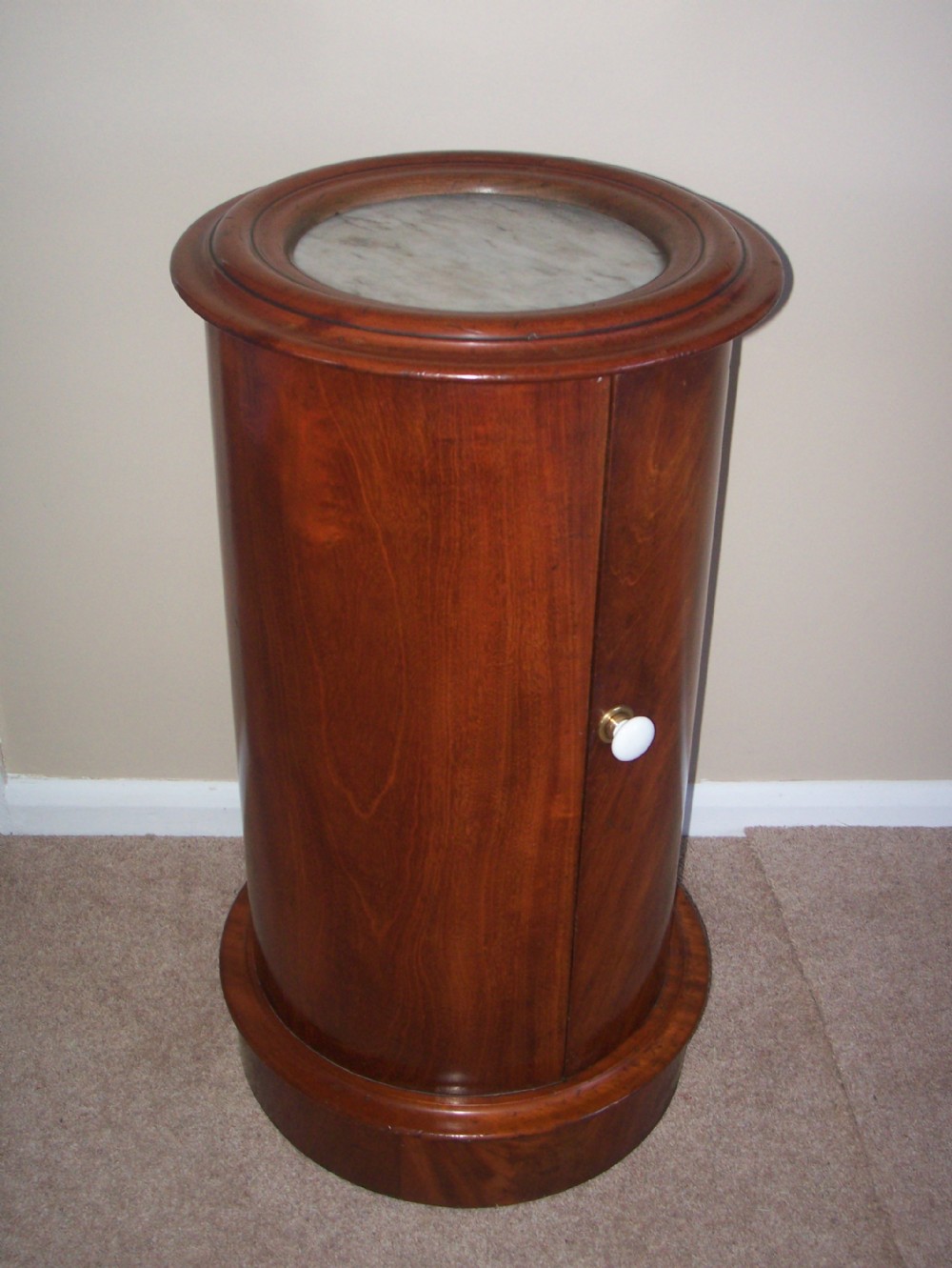 VICTORIAN MARBLE TOP PEDESTAL POT CUPBOARD