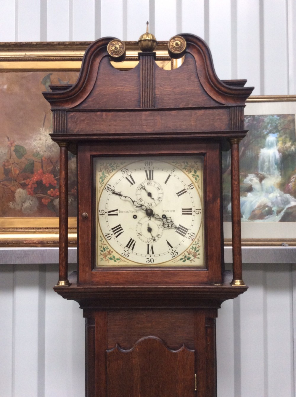 Georgian Oak Cased Grandfather Longcase by Thomas Moore of Ipswich - FAMOUS CLOCKMAKER CIRCA 1740-50
