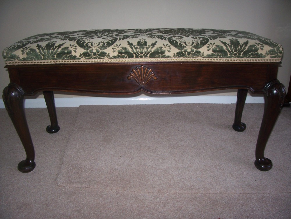 VICTORIAN MAHOGANY DUET STOOL WINDOW SEAT
