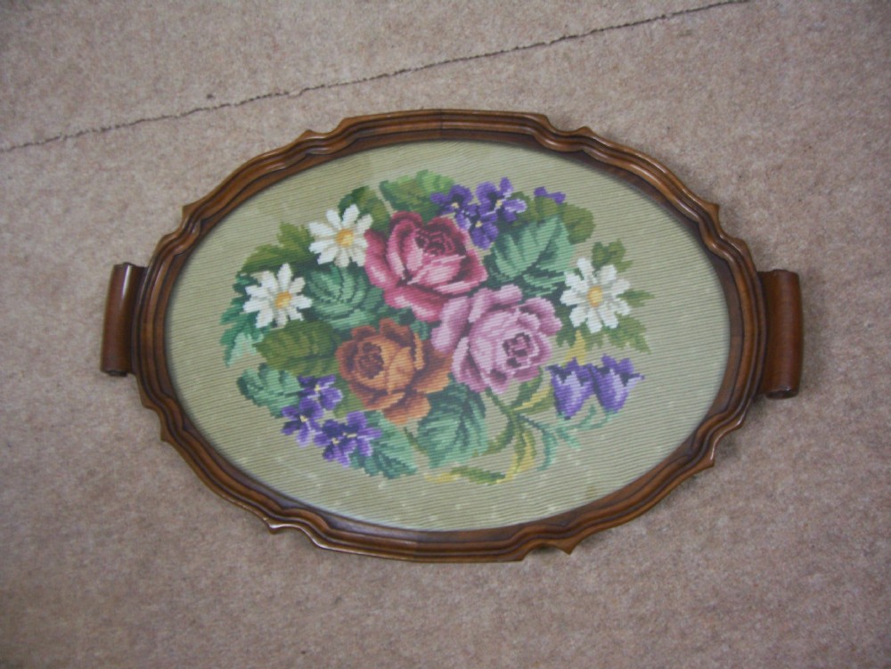 VICTORIAN MAHOGANY AND GLASS TRAY