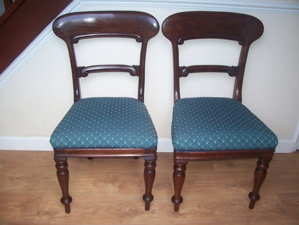 PAIR C19TH CUBAN MAHOGANY CHAIRS 
