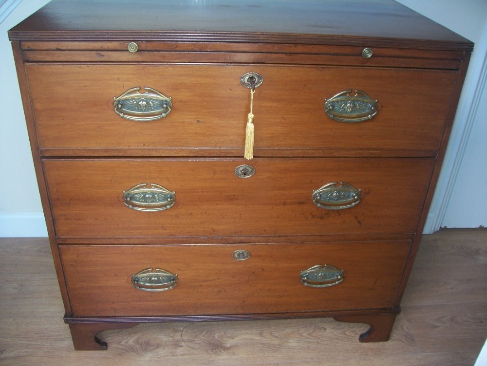 Georgian mahogany chest of drawers with brushing slide width 36inches