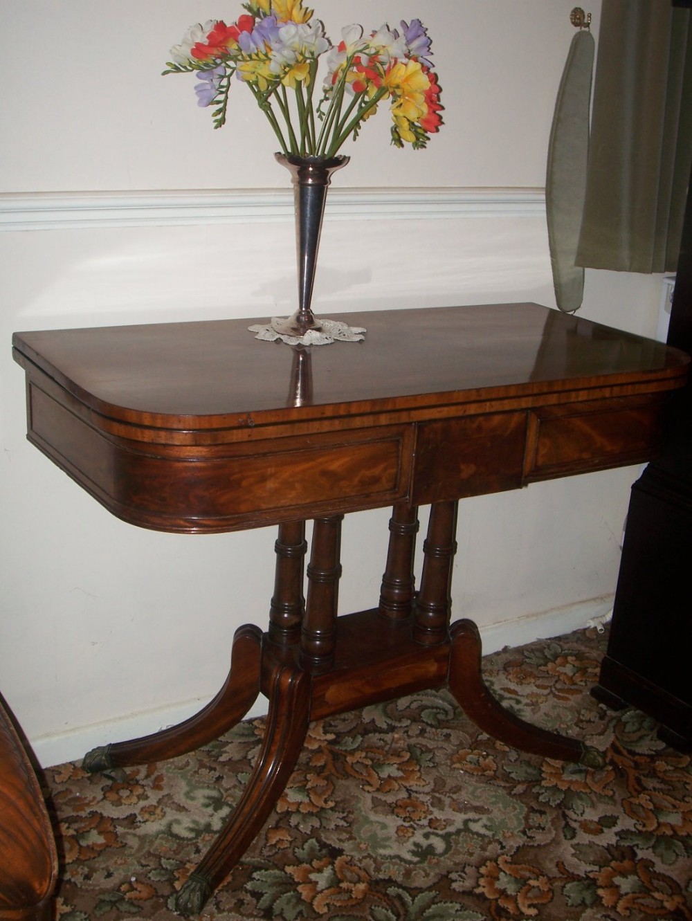 Regency mahogany card games table