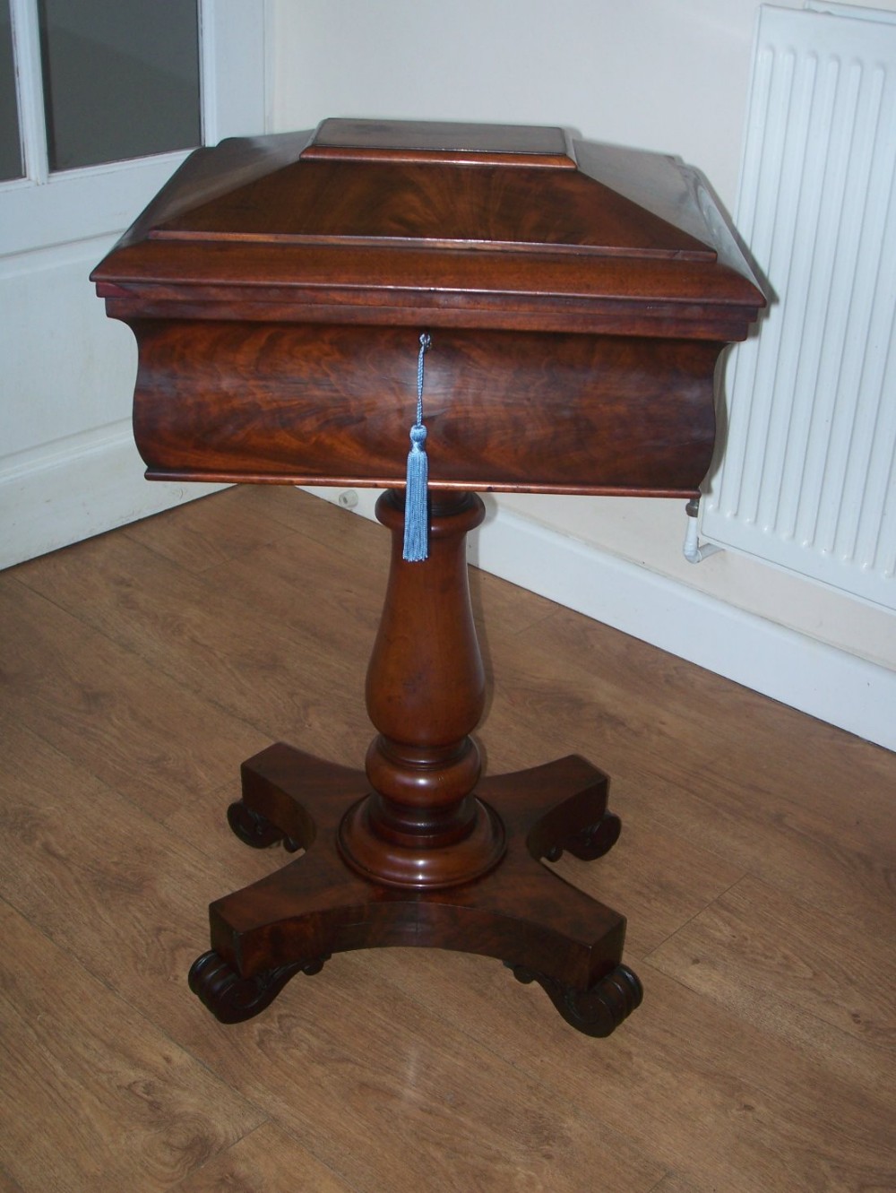 Mahogany 4 caddy Teapoy W Priest Blackfriars c1830