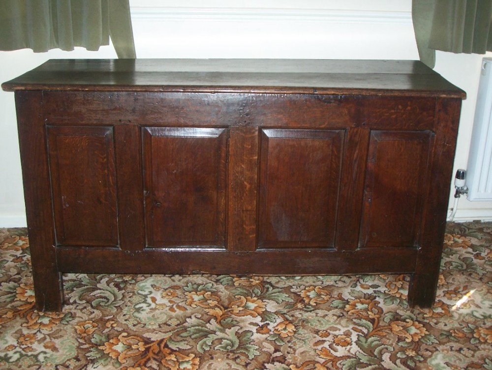 Antique large oak coffer