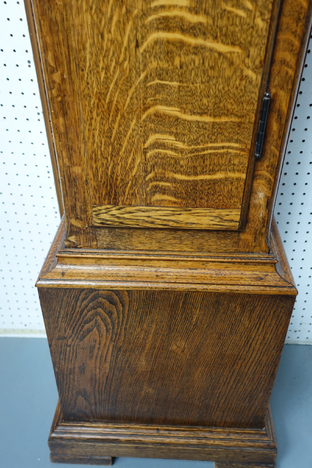 Small Light Oak Jacobean Style Grandfather or Grandmother Longcase - Circa 1920 - Westminster Chimes View III