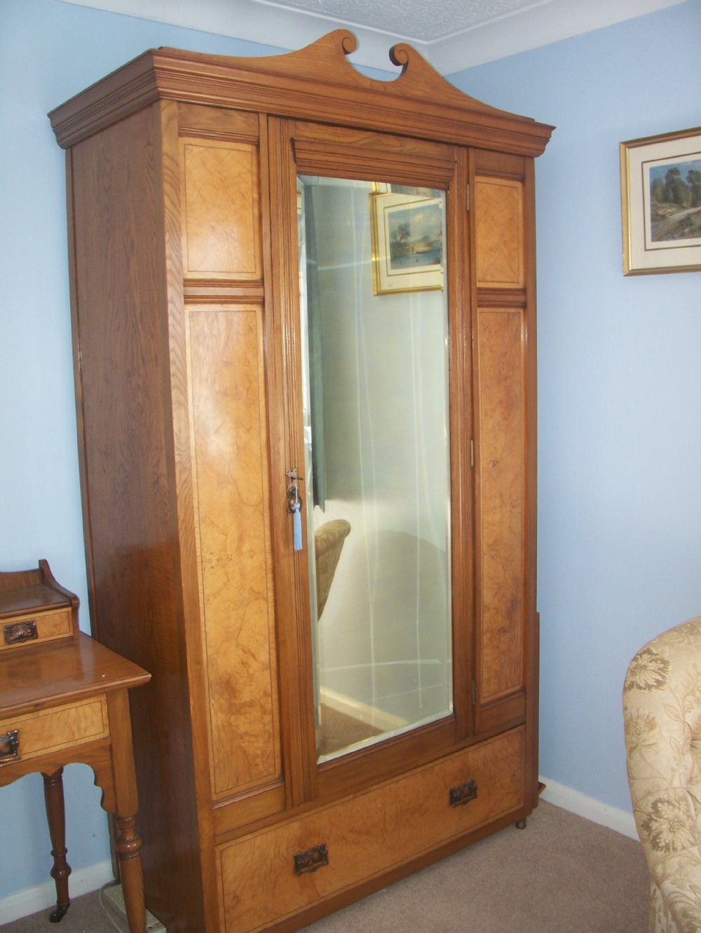 Single light birch wardrobe from Maple & Co