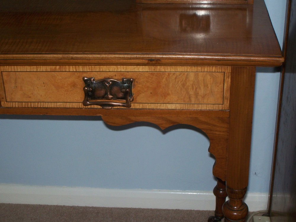 Satin birch dressing table by Maple & Co View II