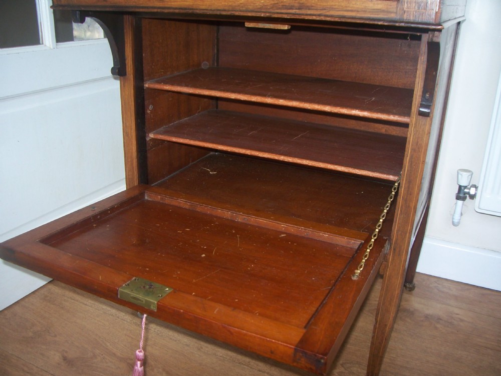 Victorian inlaid rosewood davenport desk with adjustable top View IV