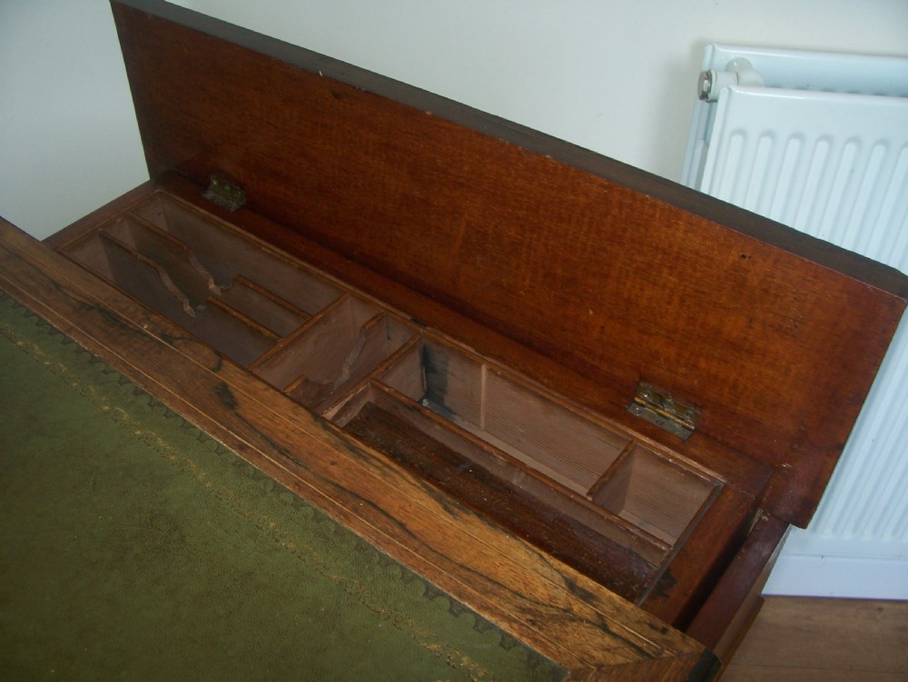 Victorian inlaid rosewood davenport desk with adjustable top View VII