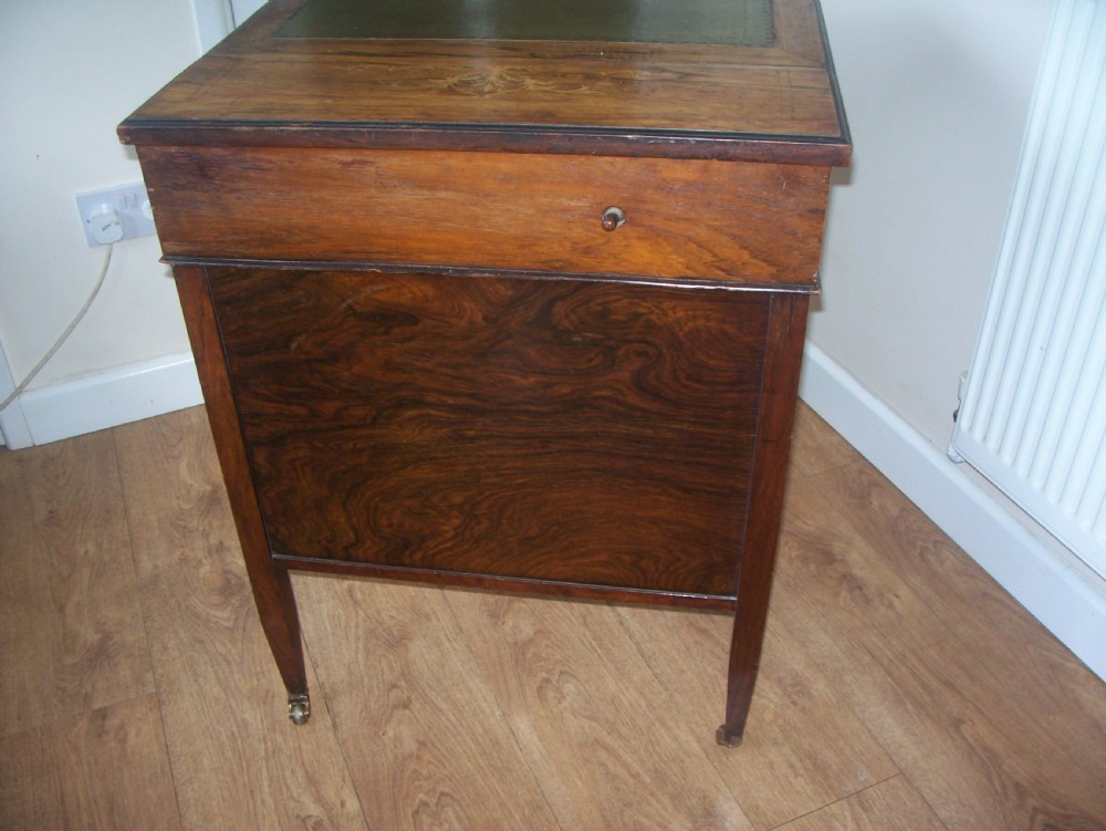 Victorian inlaid rosewood davenport desk with adjustable top View VIII
