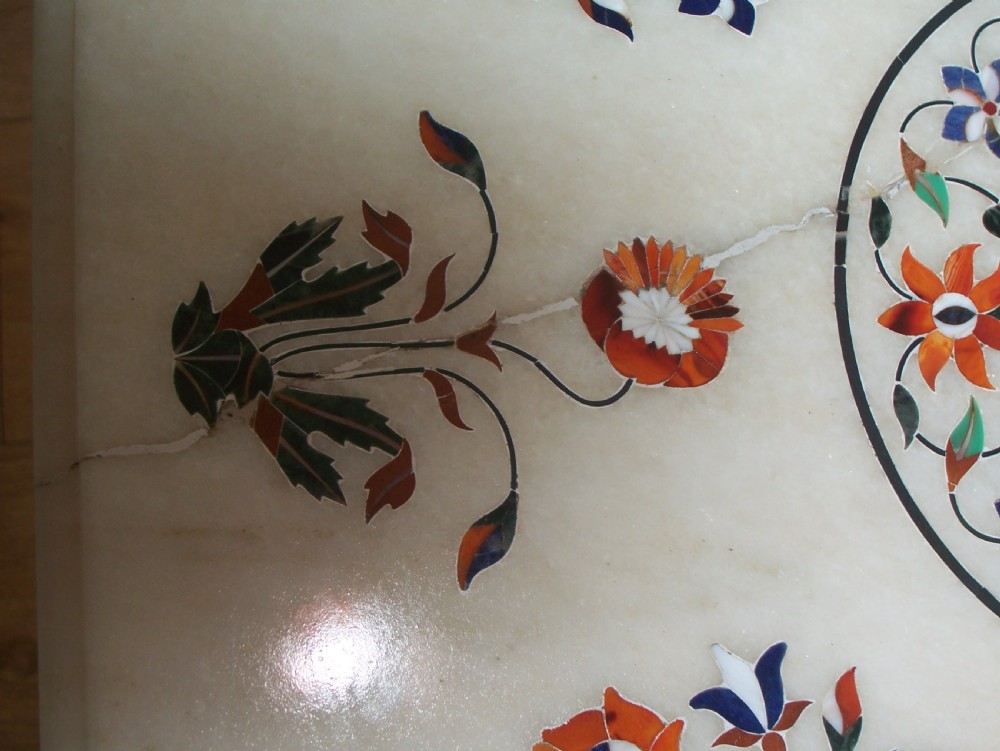 c19th rosewood and pietra dura marble top occasional wine table View VII