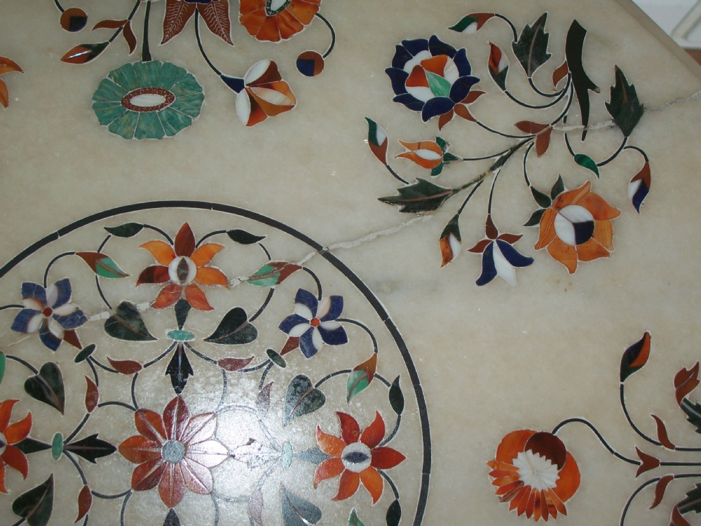 c19th rosewood and pietra dura marble top occasional wine table View VIII