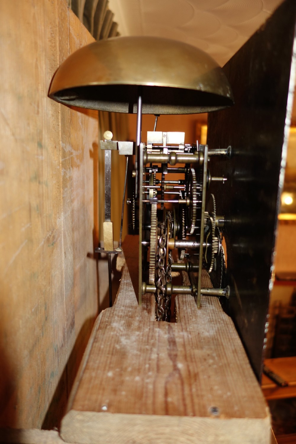 Mid 19th Century Light Country Pine Grandfather Longcase Clock by Augustus Allen of Thrapston, Northamptonshire - UK Delivery & Set UP Available. View IX
