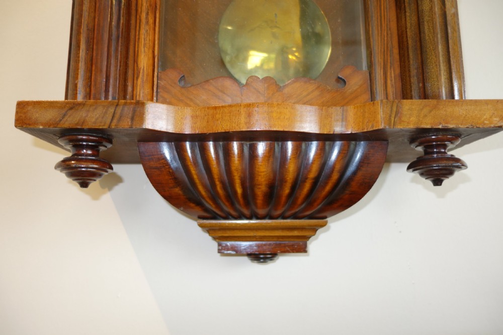 Twin Weight Late 19th C/Early 20th C Walnut Cased Vienna Regulator Style Wall Clock View II
