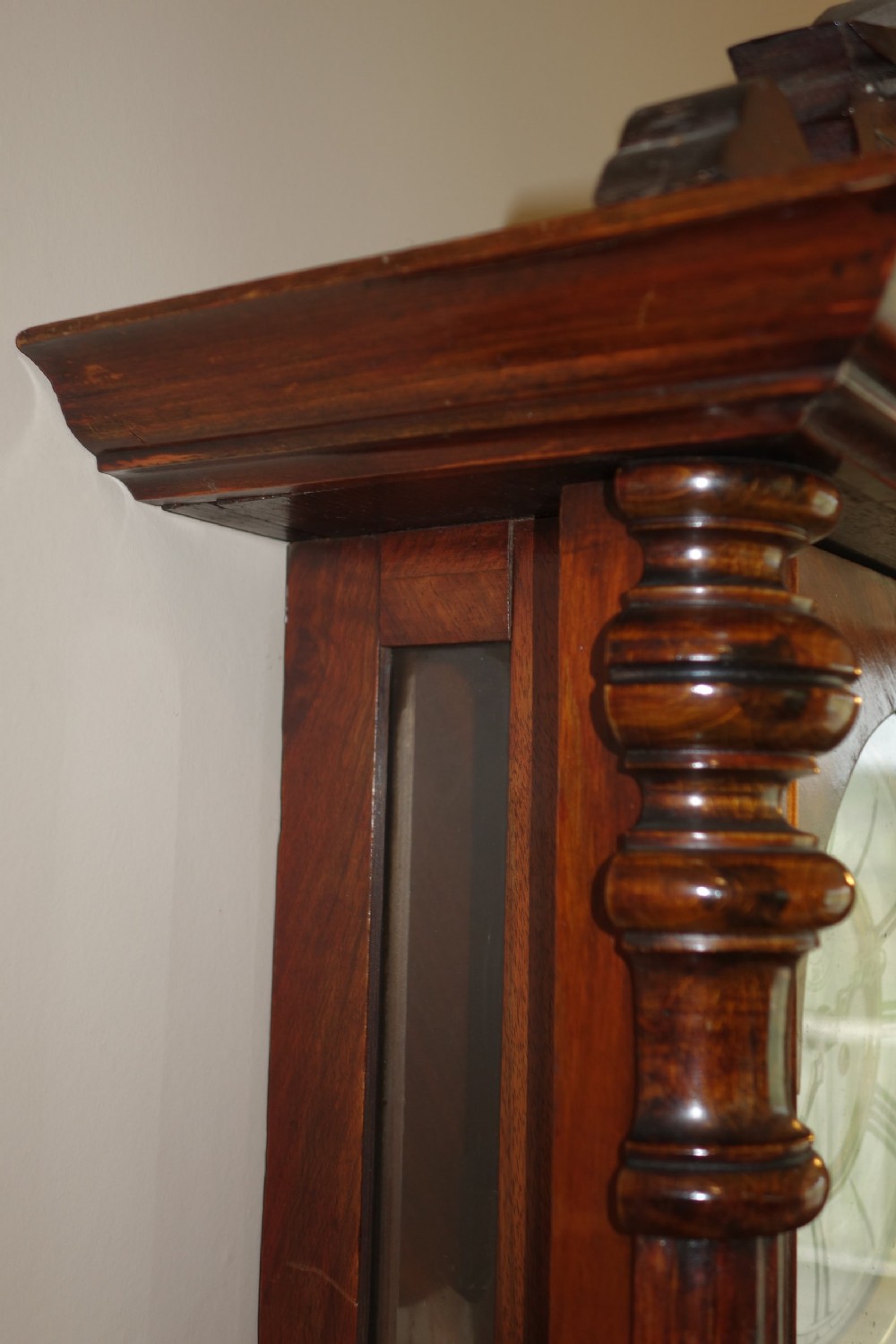 Twin Weight Late 19th C/Early 20th C Walnut Cased Vienna Regulator Style Wall Clock View III