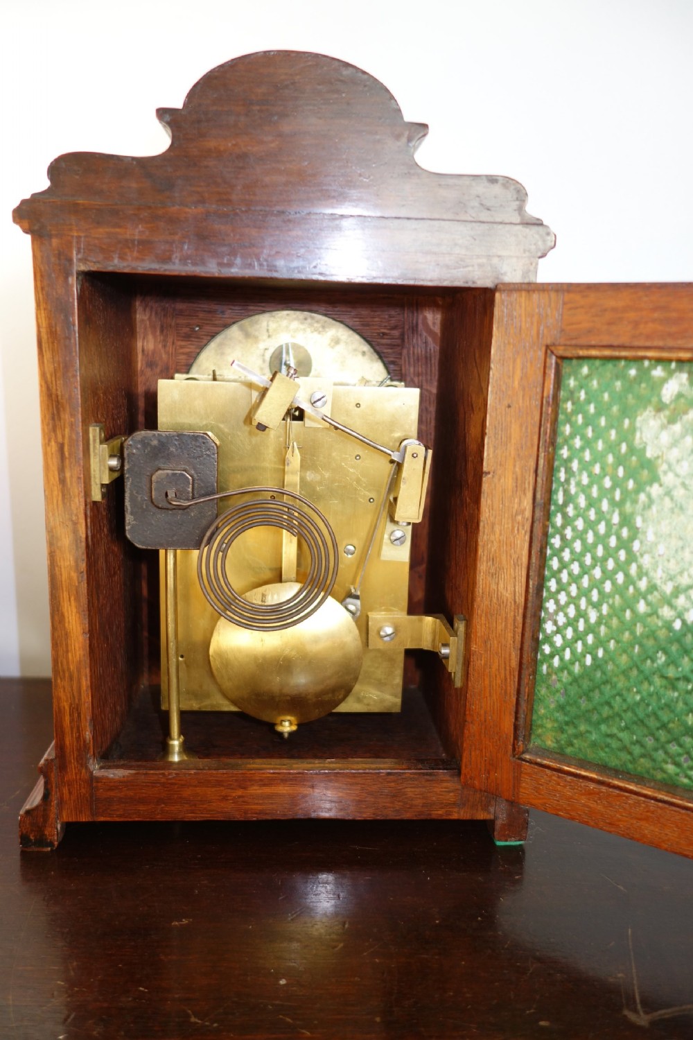 Small Late 19th Century Silver Dial Twin Fusee Striking Bracket/Mantel Clock View II