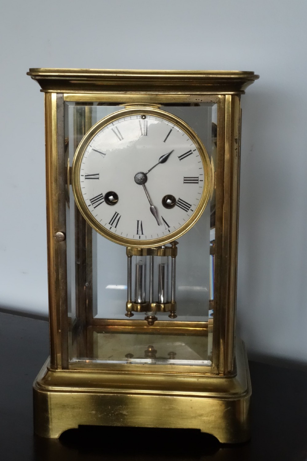 19th C. French Four (4) Glass Bell Striking Mantel Clock with Mercury Filled Pendulum  - Medal D'Honour