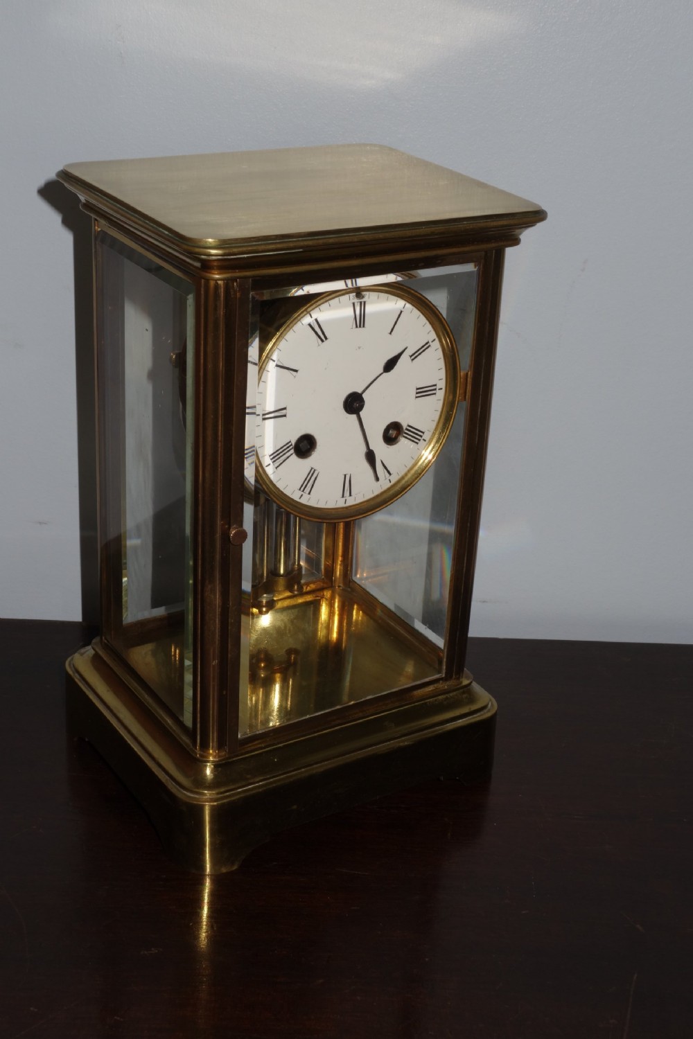 19th C. French Four (4) Glass Bell Striking Mantel Clock with Mercury Filled Pendulum  - Medal D'Honour View III