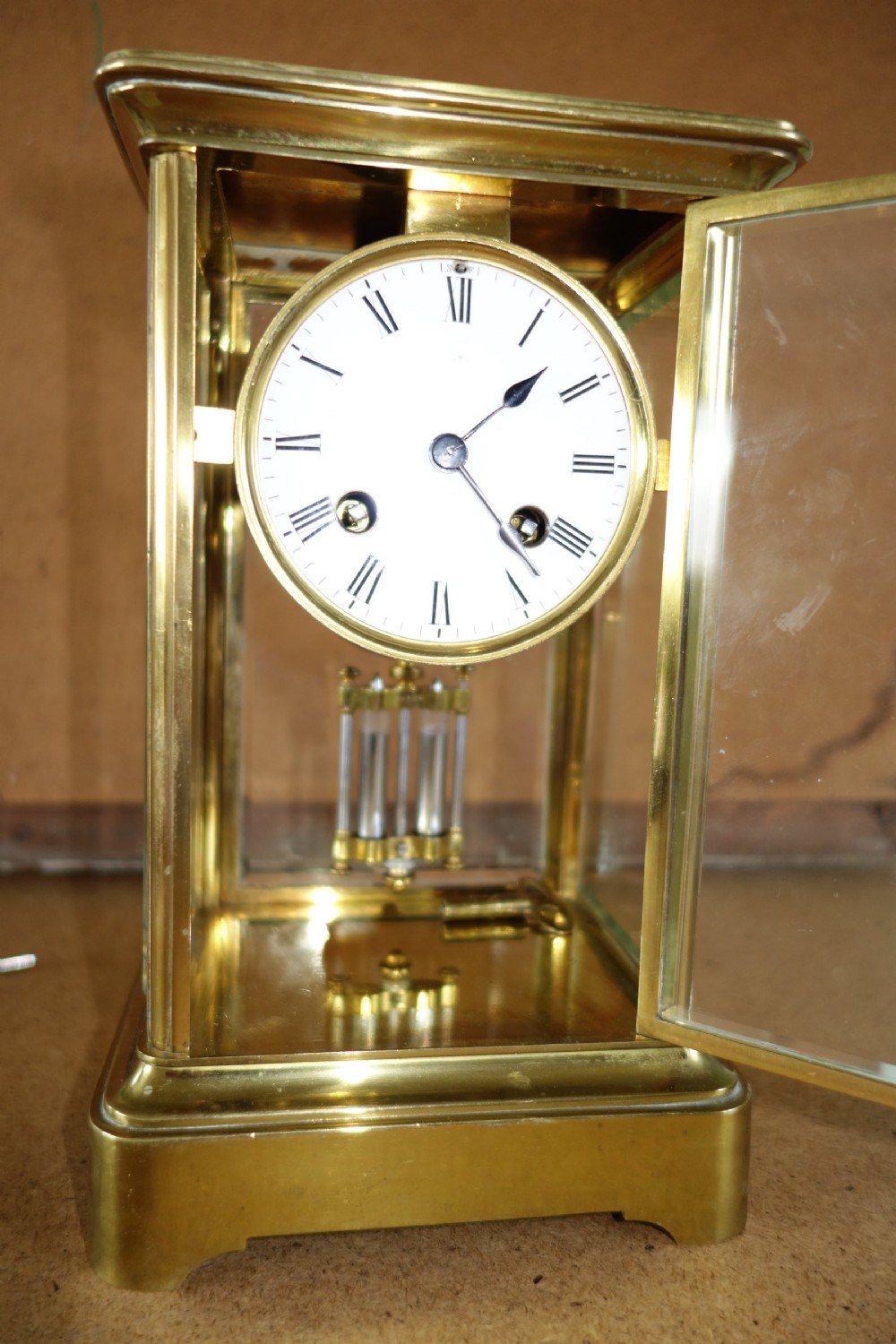 19th C. French Four (4) Glass Bell Striking Mantel Clock with Mercury Filled Pendulum  - Medal D'Honour View VI