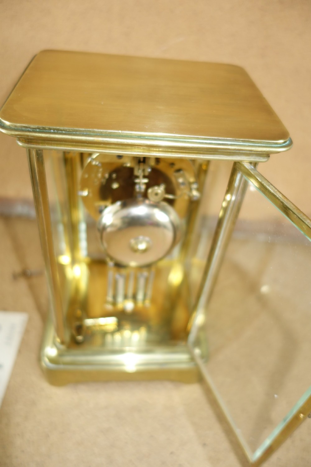 19th C. French Four (4) Glass Bell Striking Mantel Clock with Mercury Filled Pendulum  - Medal D'Honour View VIII