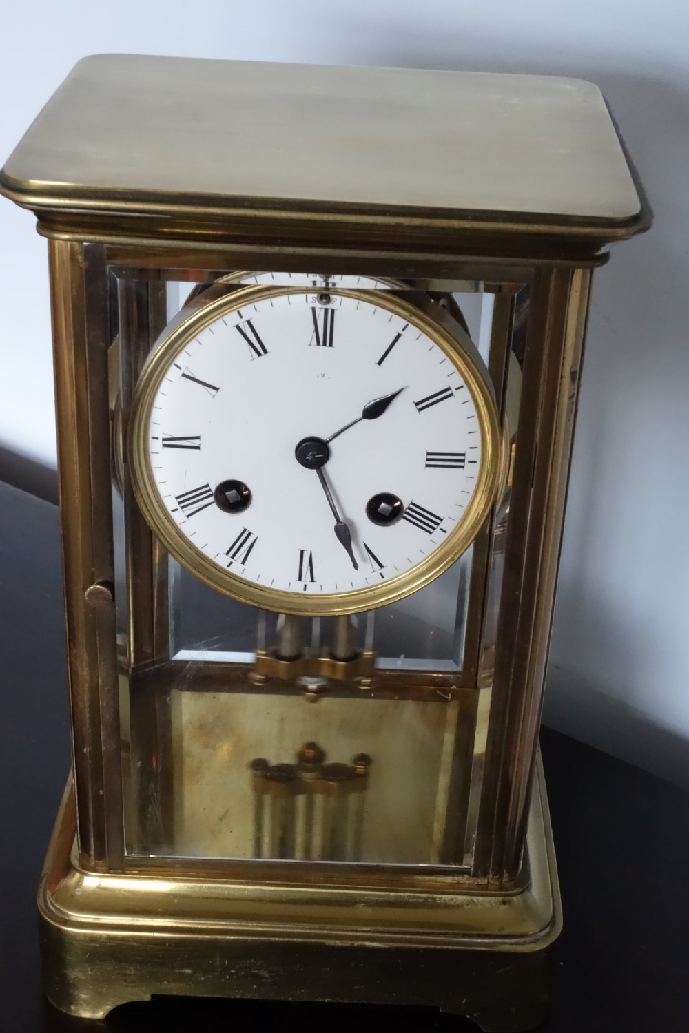 19th C. French Four (4) Glass Bell Striking Mantel Clock with Mercury Filled Pendulum  - Medal D'Honour View IX