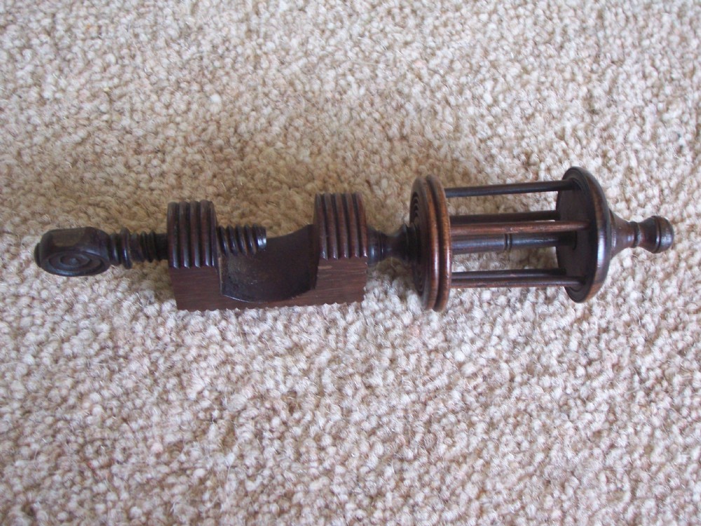 C19th treen cotton winder sewing clamp View IV