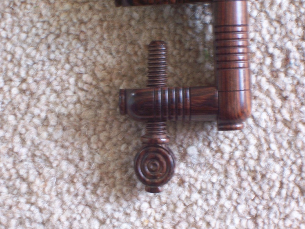 c19th Treen Rosewood double pin cushion sewing clamp View II