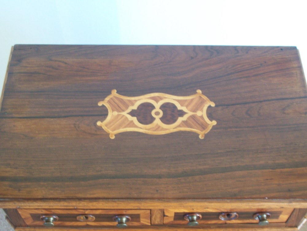 c19th French inlaid jewellery cabinet miniature chest View III