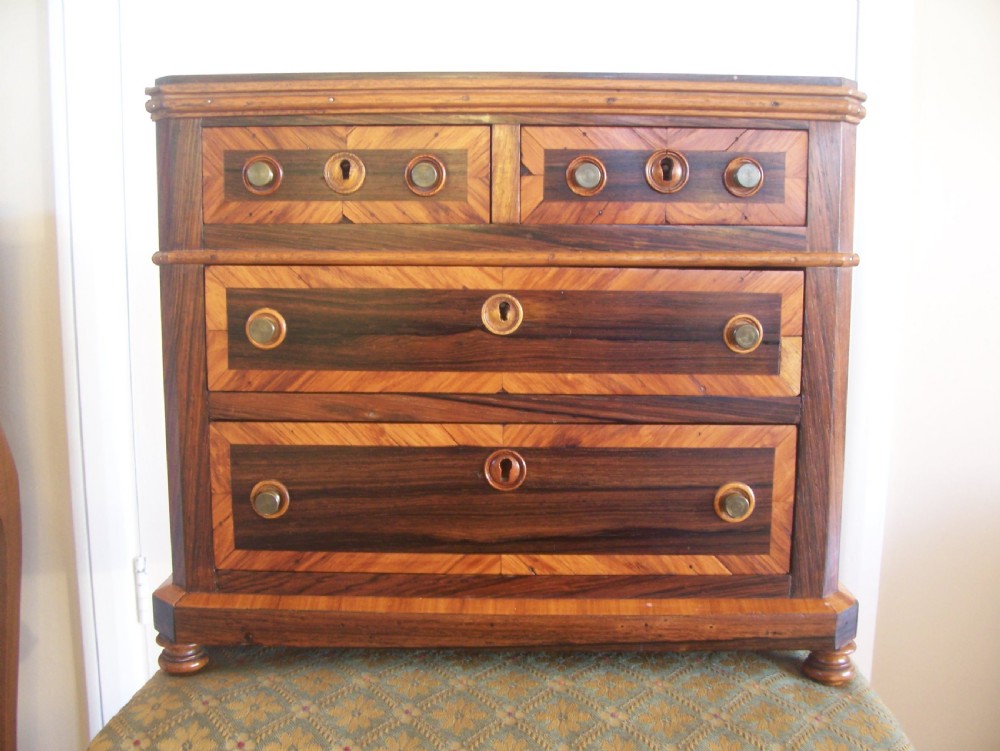 c19th French inlaid jewellery cabinet miniature chest View VI